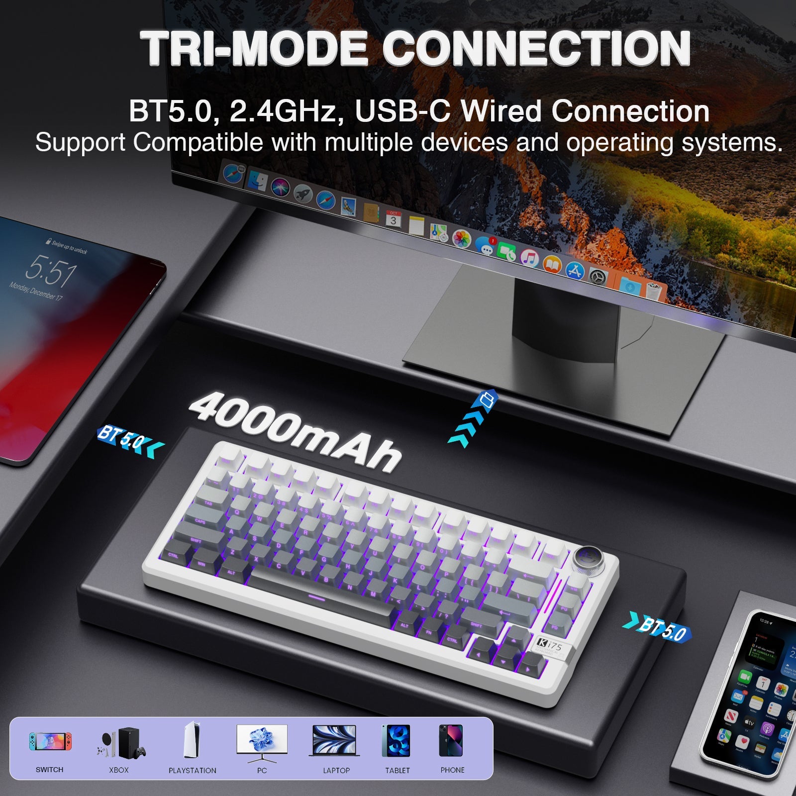 SOLAKAKA Ki75 Wireless Mechanical Keyboard