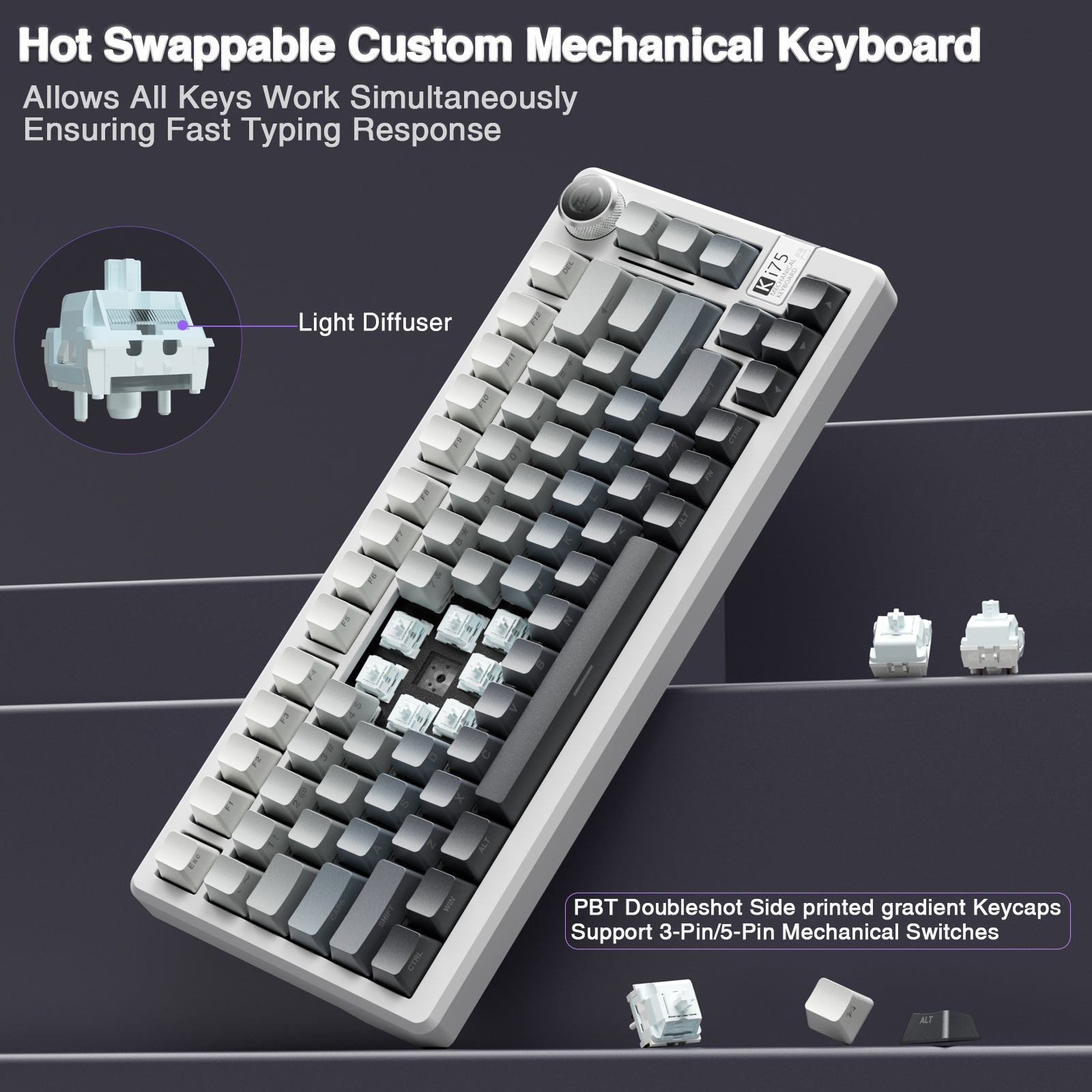 SOLAKAKA Ki75 Wireless Mechanical Keyboard