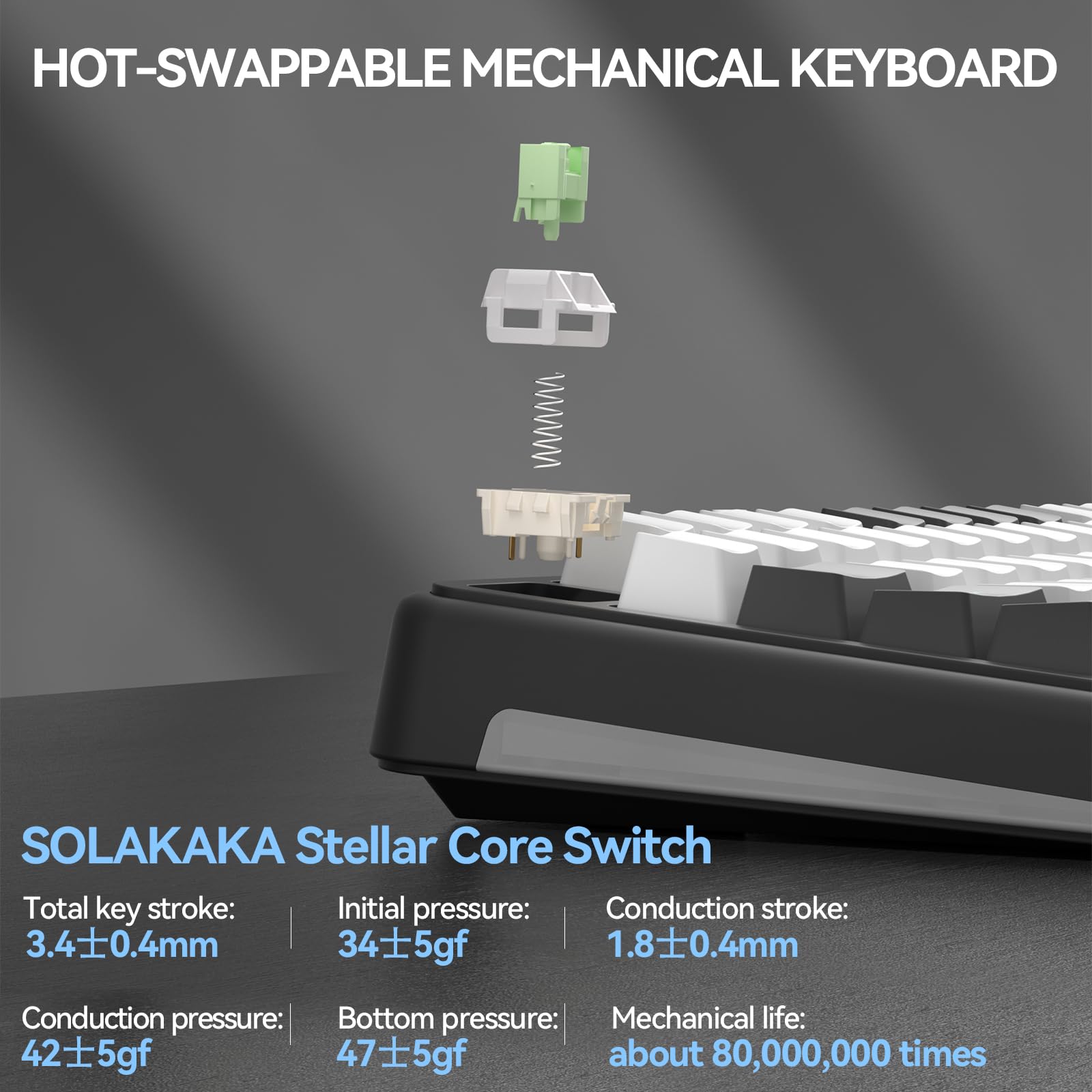 SOLAKAKA A75 PRO 75% Wireless Mechanical Gaming Keyboard