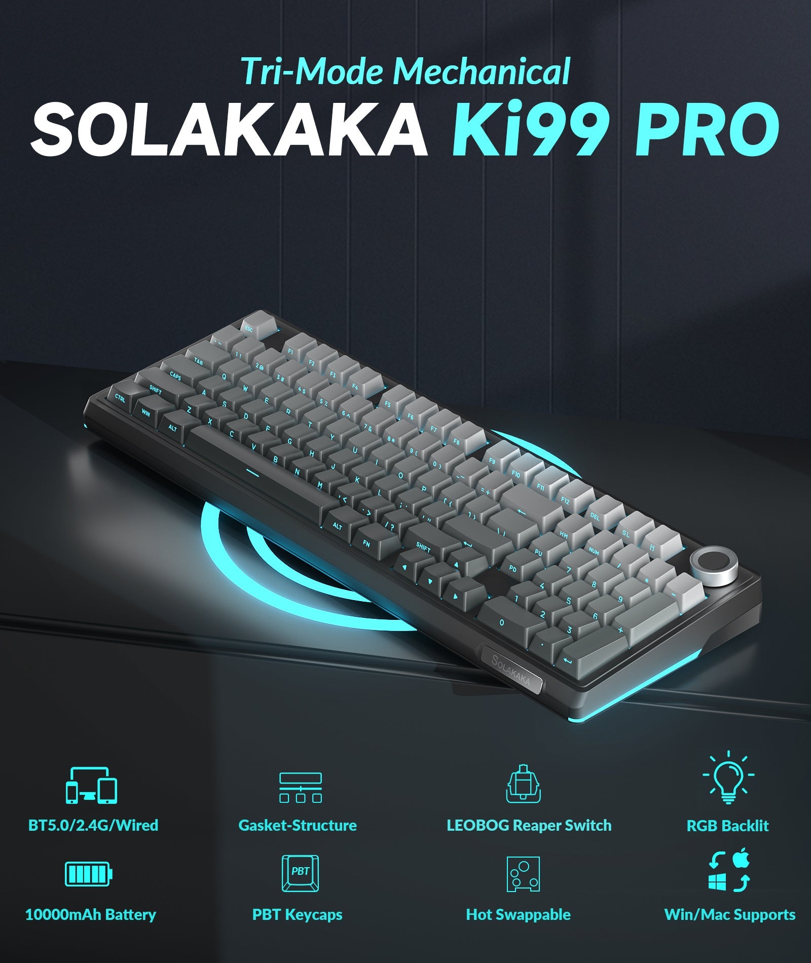SOLAKAKA KI99 Pro Wireless Mechanical Keyboard
