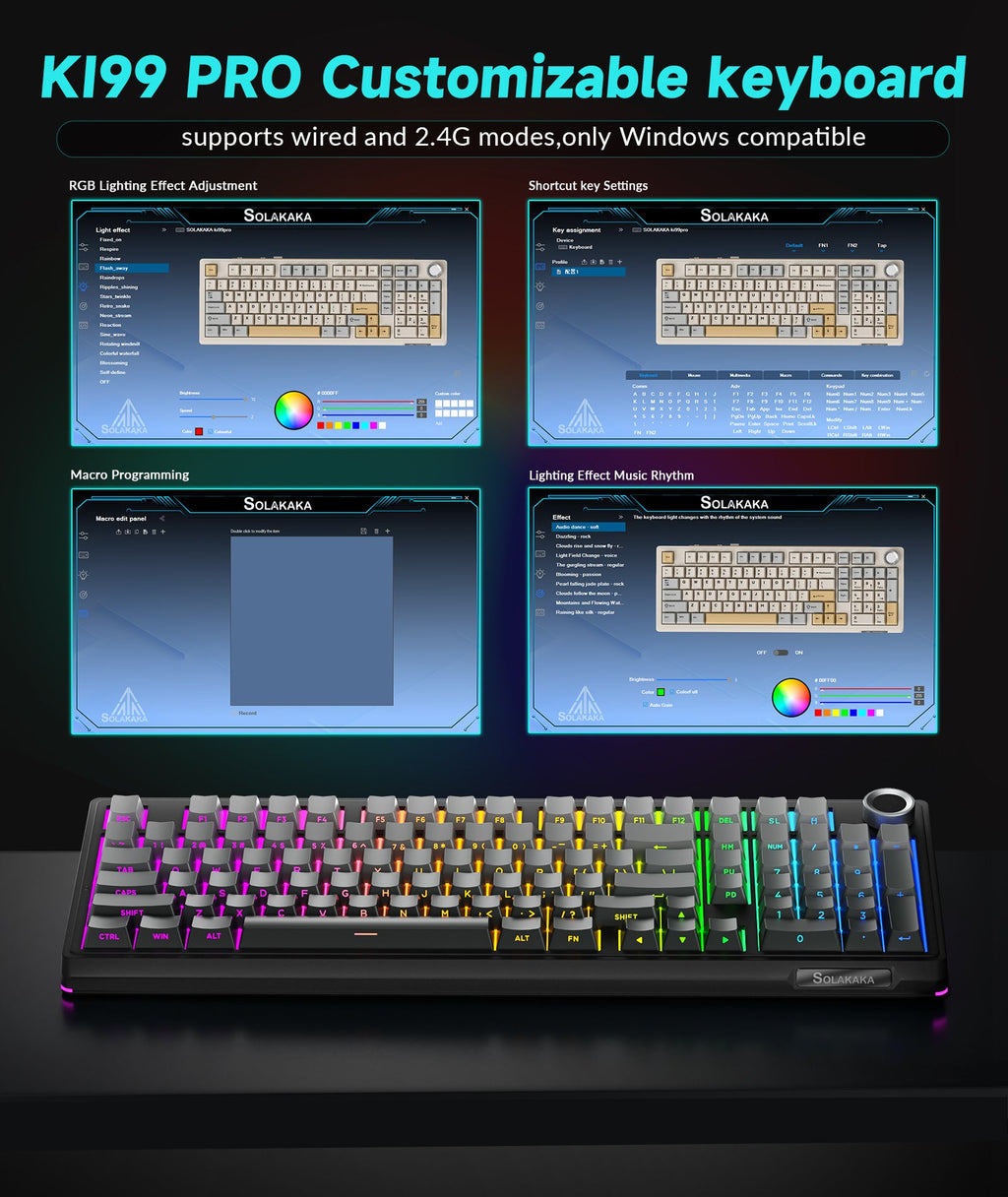 SOLAKAKA KI99 Pro Wireless Mechanical Keyboard
