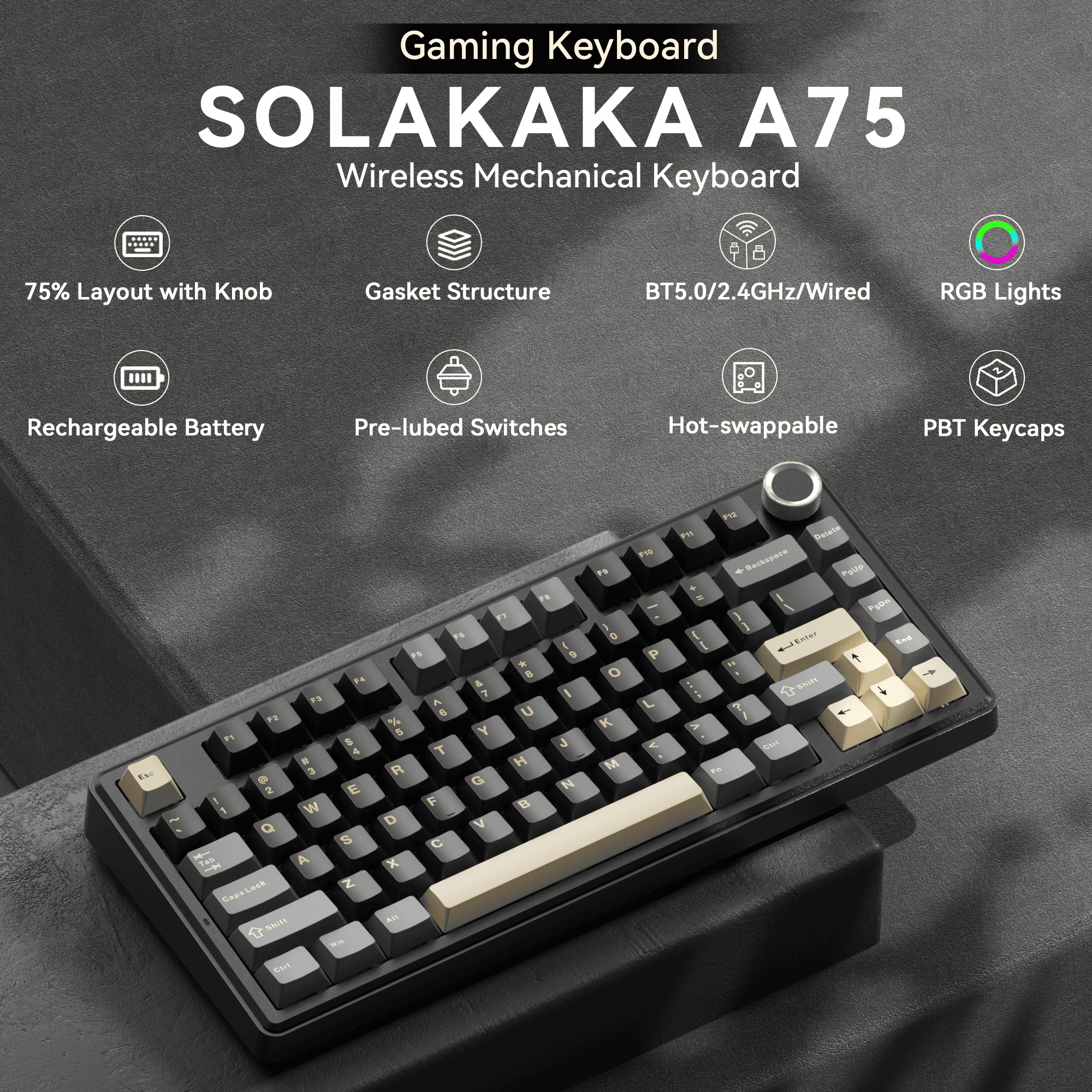 SOLAKAKA A75 Wireless Mechanical Keyboard