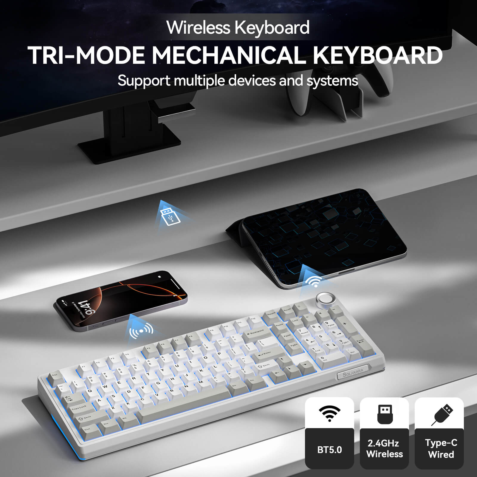 SOLAKAKA KI99 Pro Wireless Mechanical Keyboard