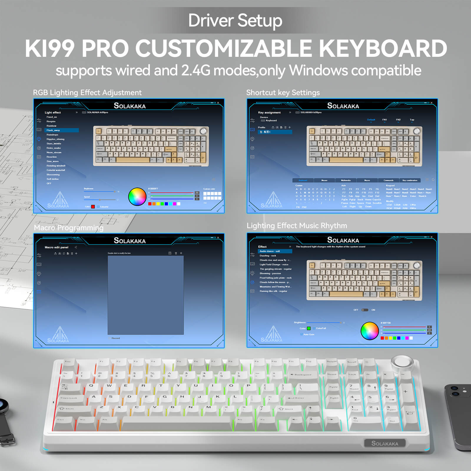 SOLAKAKA KI99 Pro Wireless Mechanical Keyboard